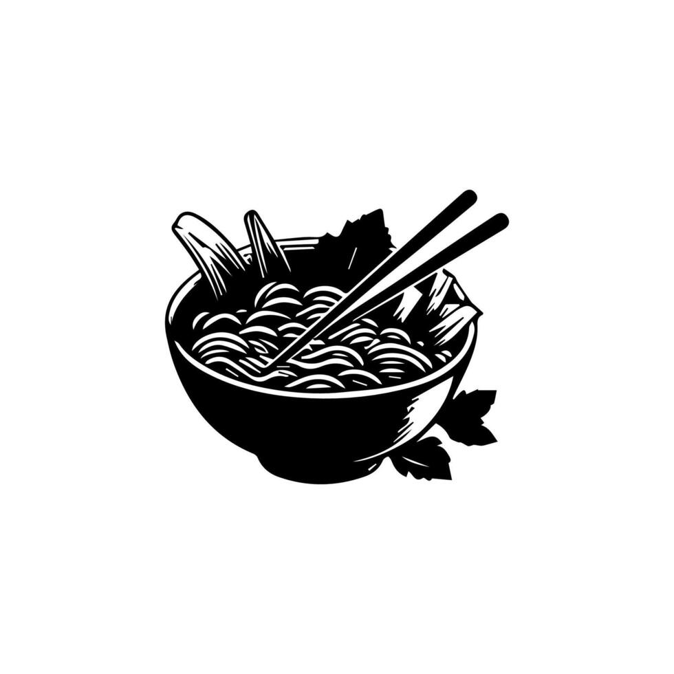 Ramen Nudeln. Vektor Illustration zum Maskottchen Logo oder Aufkleberasiatisch japanisch traditionell Essen Küche. Clip Kunst, Speisekarte, Poster, drucken, Banner