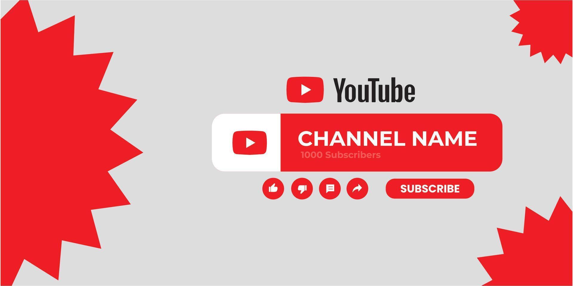 Youtube Kanal Startseite Drahtmodell. Youtube Banner zum Design Ihre Kanal. Youtube Kanal Name niedriger dritte vektor