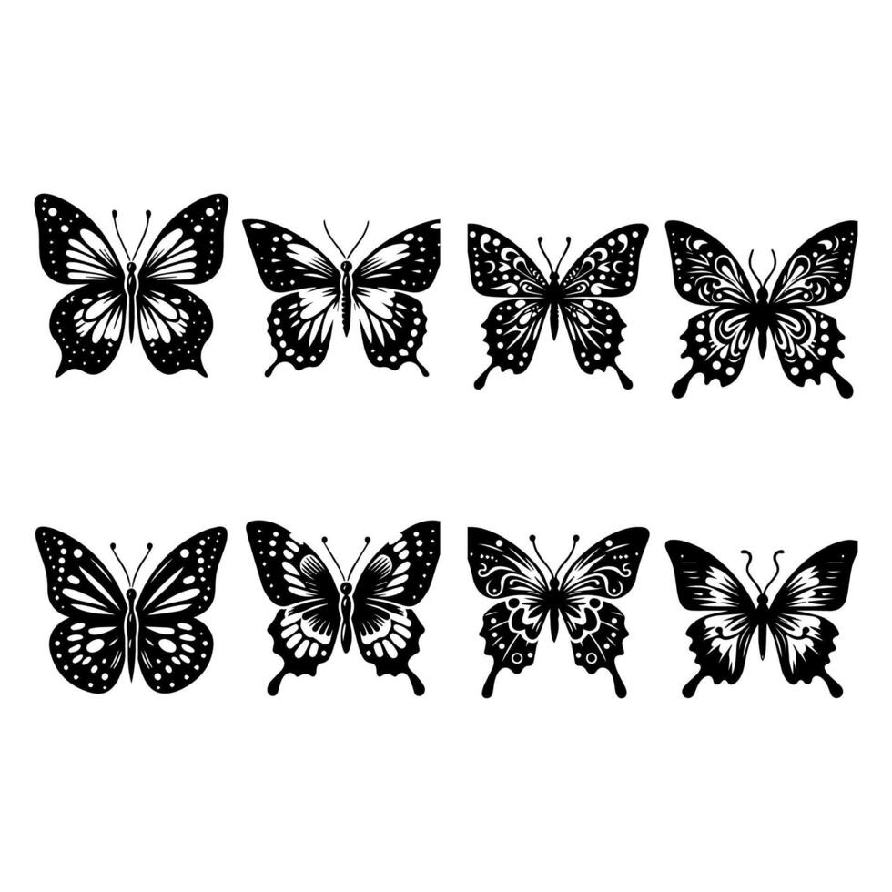 Schmetterling Silhouette Symbol. Vektor Illustrationen.