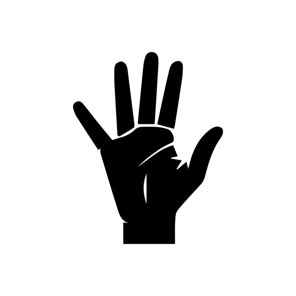 Hand Symbol auf Weiß Hintergrund. Vektor Illustration.