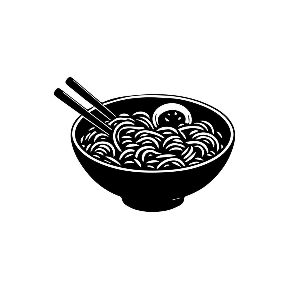 Ramen spaghetti. vektor illustration för maskot logotyp eller stickerasian japansk traditionell mat kök. klämma konst, meny, affisch, skriva ut, baner