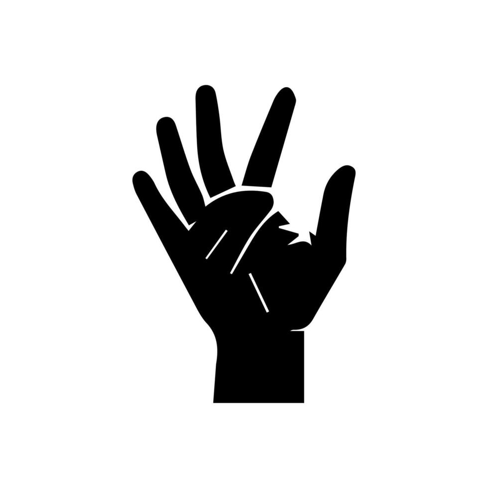 Hand Symbol auf Weiß Hintergrund. Vektor Illustration.