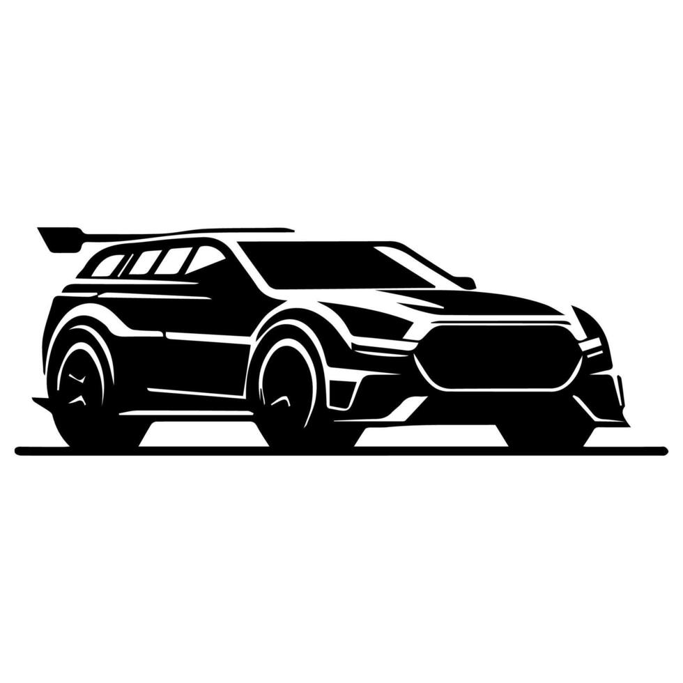 Silhouette Autos und auf das Straße Fahrzeug Symbol im isoliert Hintergrund, erstellen durch Vektor. vektor