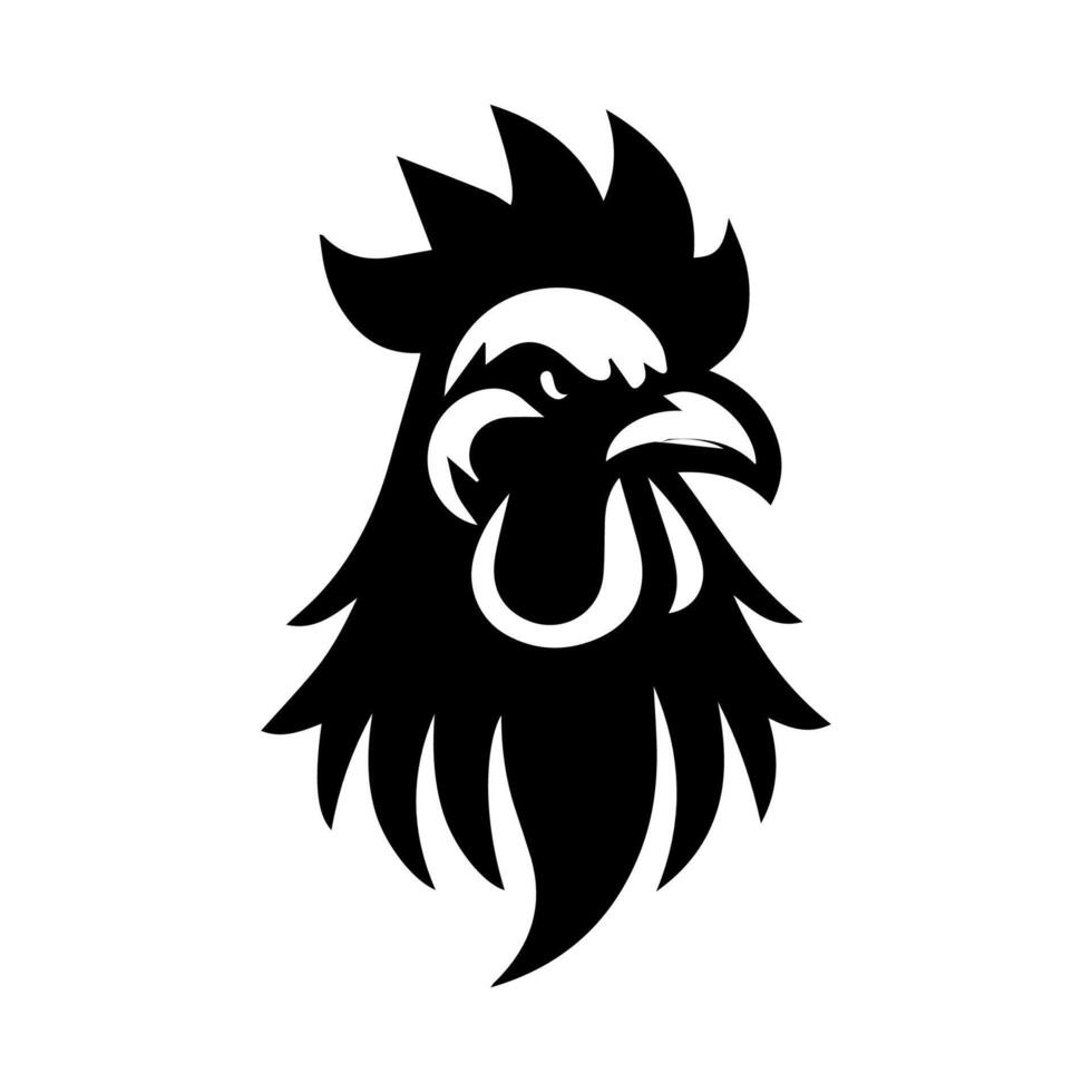 Hähnchen Hahn Maskottchen Logo Silhouette Ausführung vektor