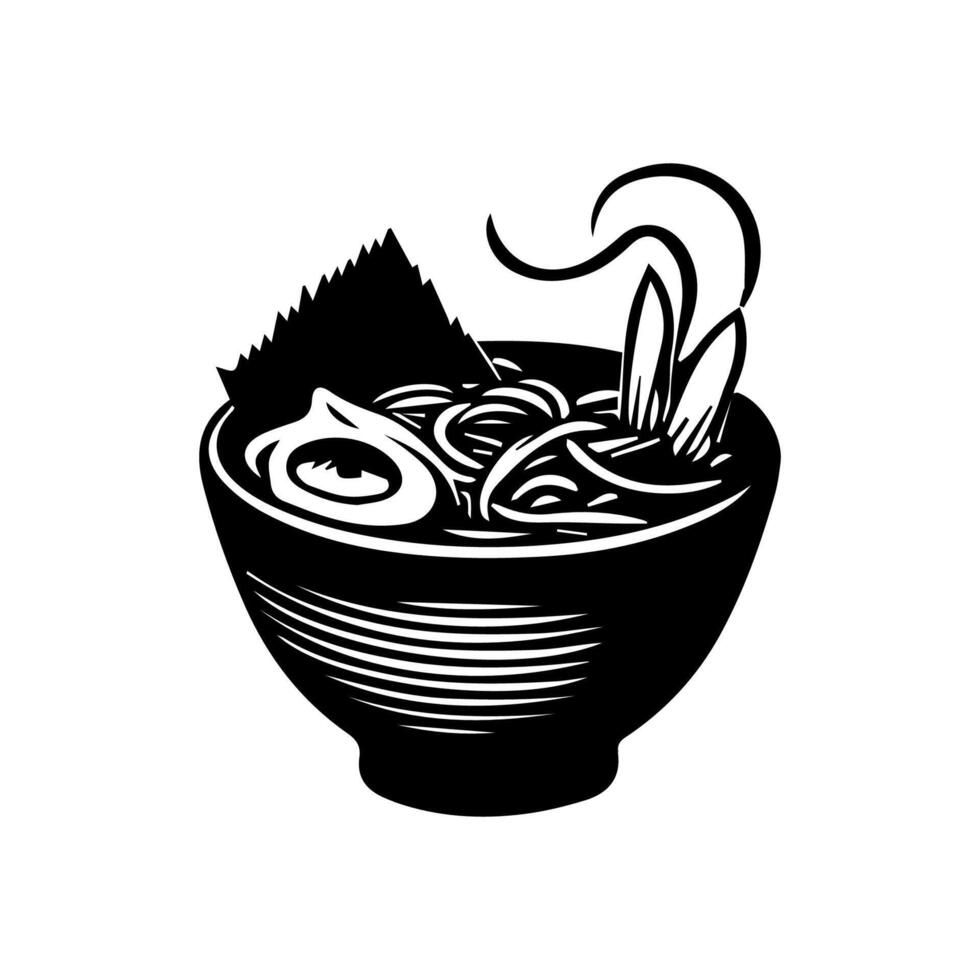 Ramen spaghetti. vektor illustration för maskot logotyp eller stickerasian japansk traditionell mat kök. klämma konst, meny, affisch, skriva ut, baner