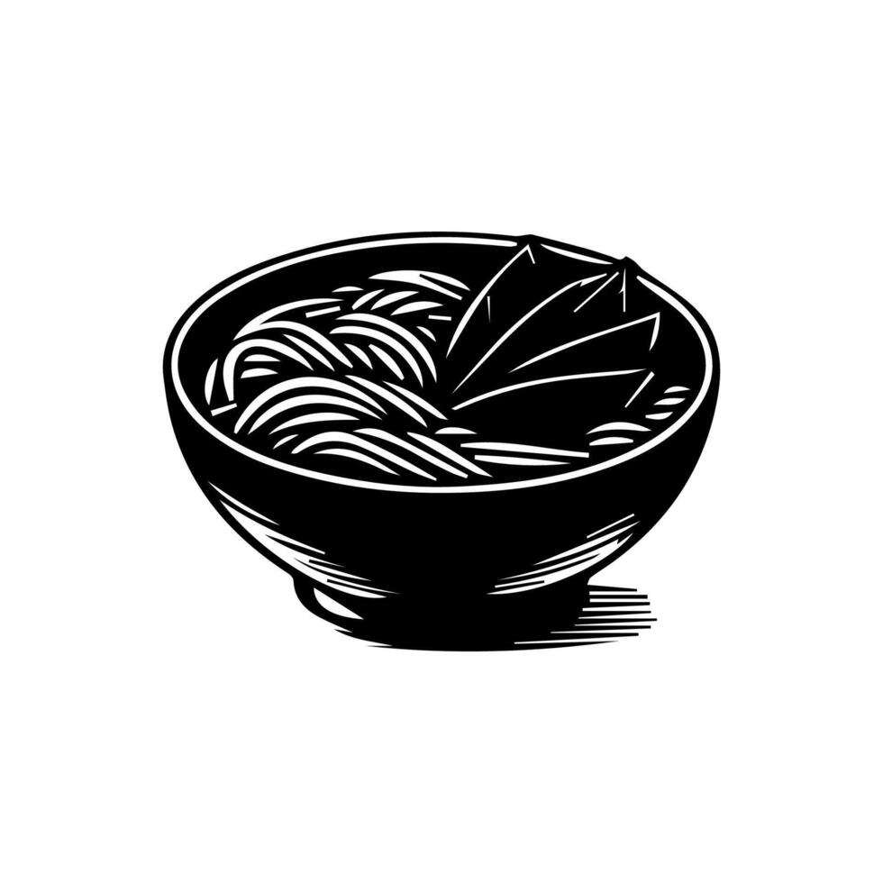 Ramen spaghetti. vektor illustration för maskot logotyp eller stickerasian japansk traditionell mat kök. klämma konst, meny, affisch, skriva ut, baner