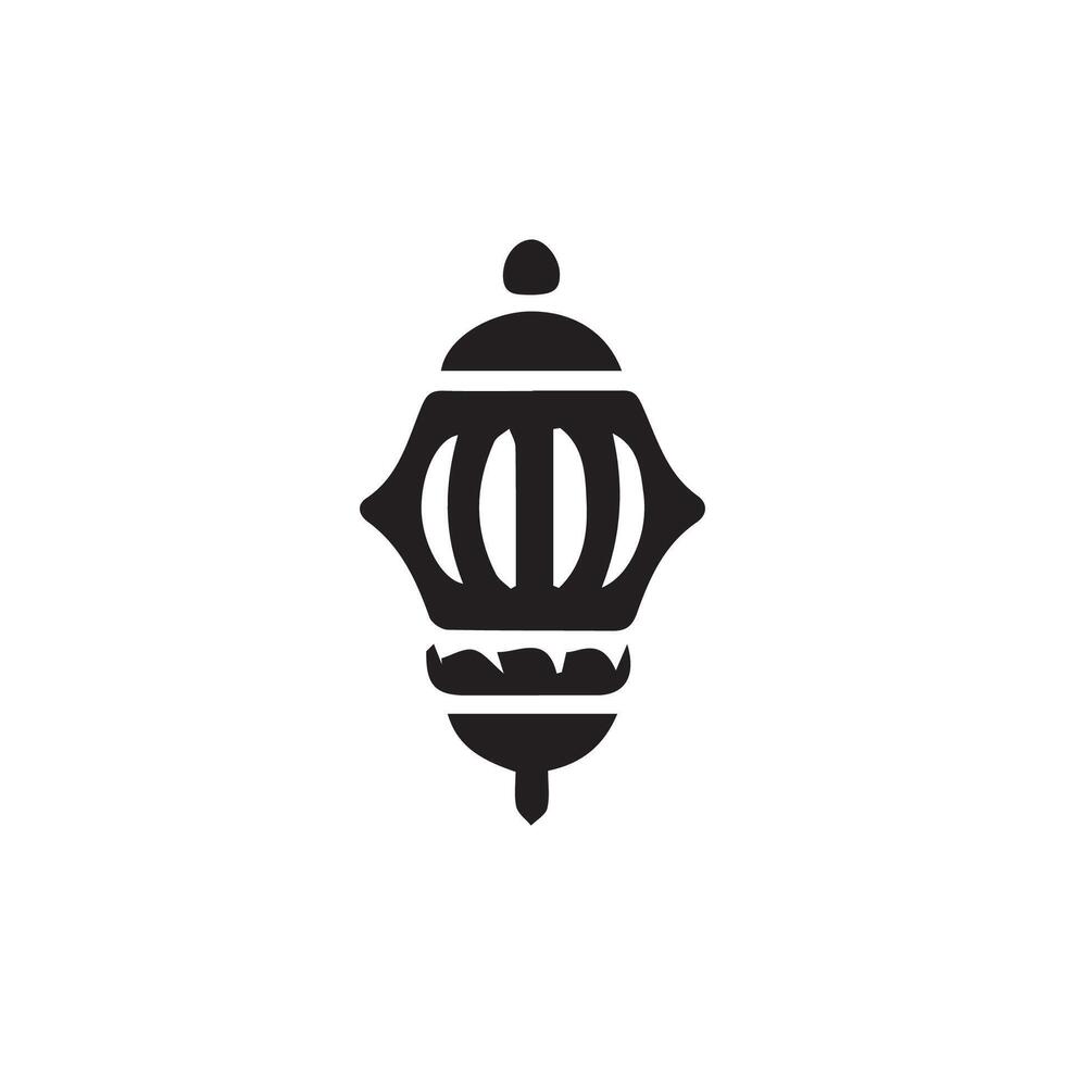 ramadan lykta symbol svartvit bakgrund vektor illustration