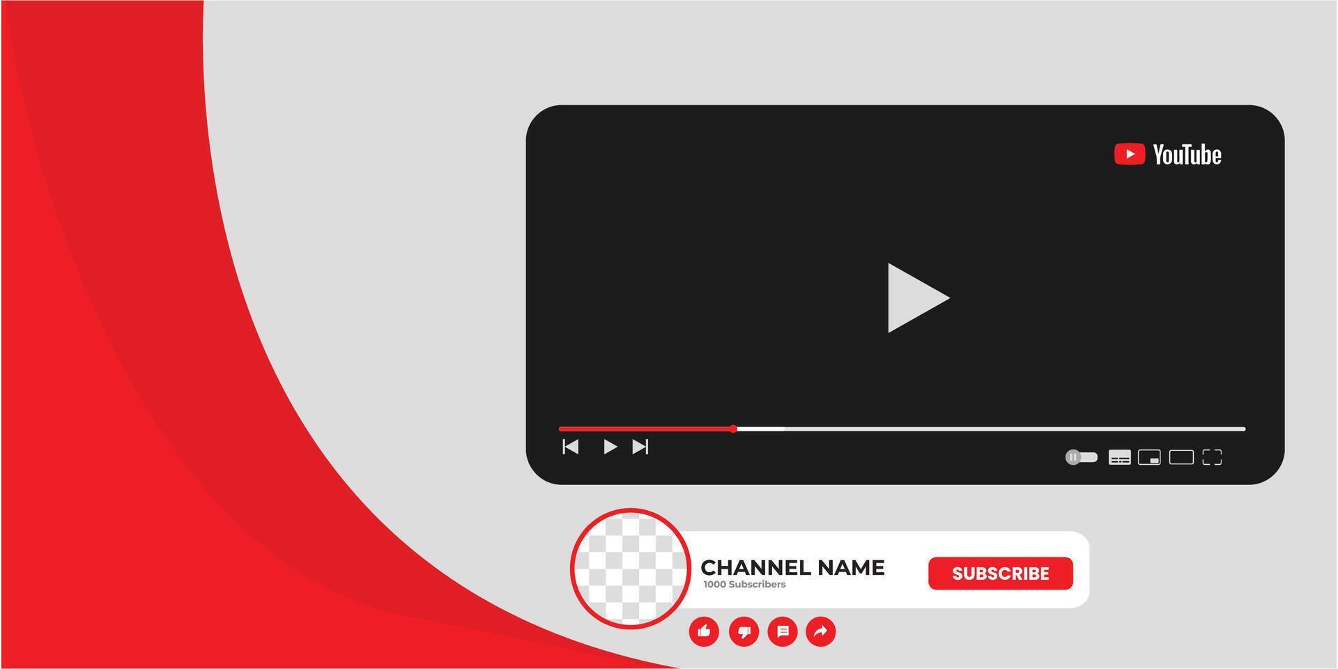 Youtube kanal omslag trådram. Youtube baner för design din kanal. Youtube kanal namn lägre tredje vektor