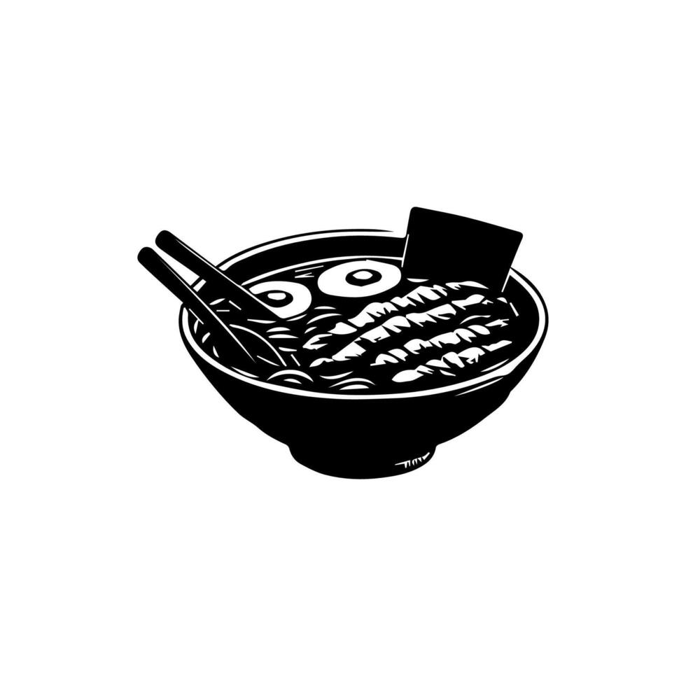 Ramen Nudeln. Vektor Illustration zum Maskottchen Logo oder Aufkleberasiatisch japanisch traditionell Essen Küche. Clip Kunst, Speisekarte, Poster, drucken, Banner