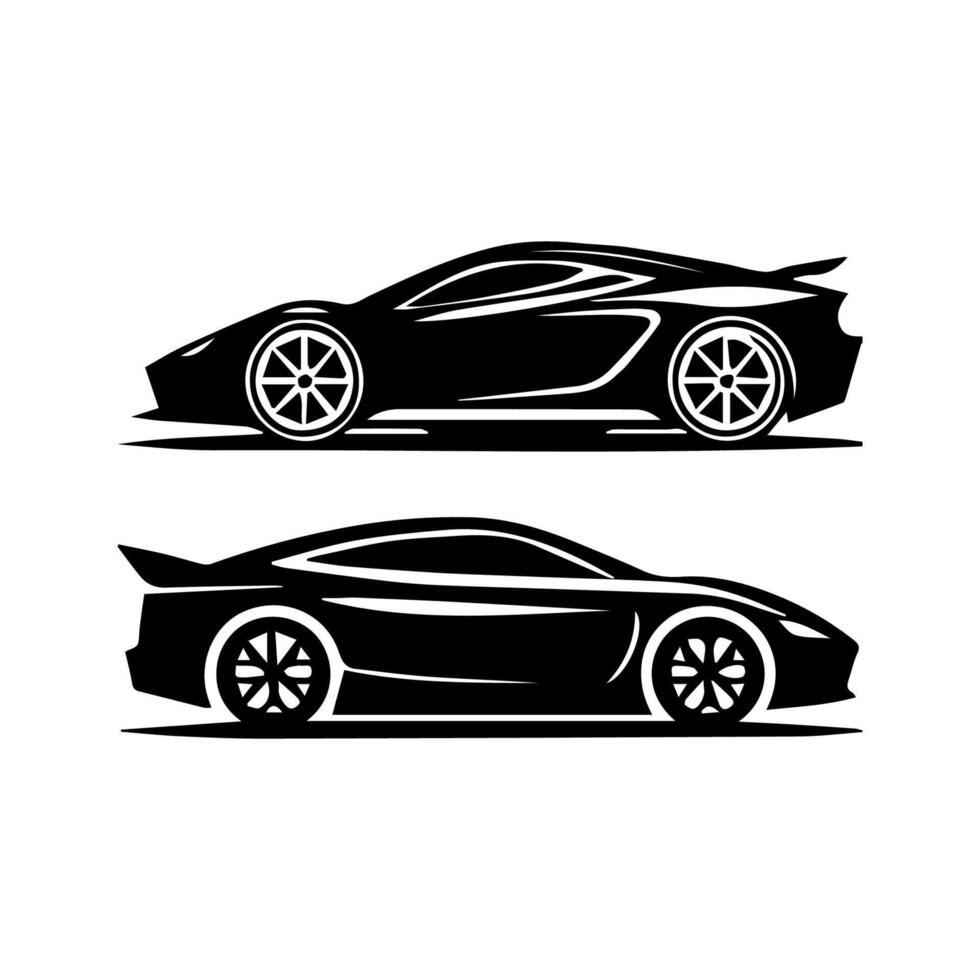 Silhouette Autos und auf das Straße Fahrzeug Symbol im isoliert Hintergrund, erstellen durch Vektor. vektor