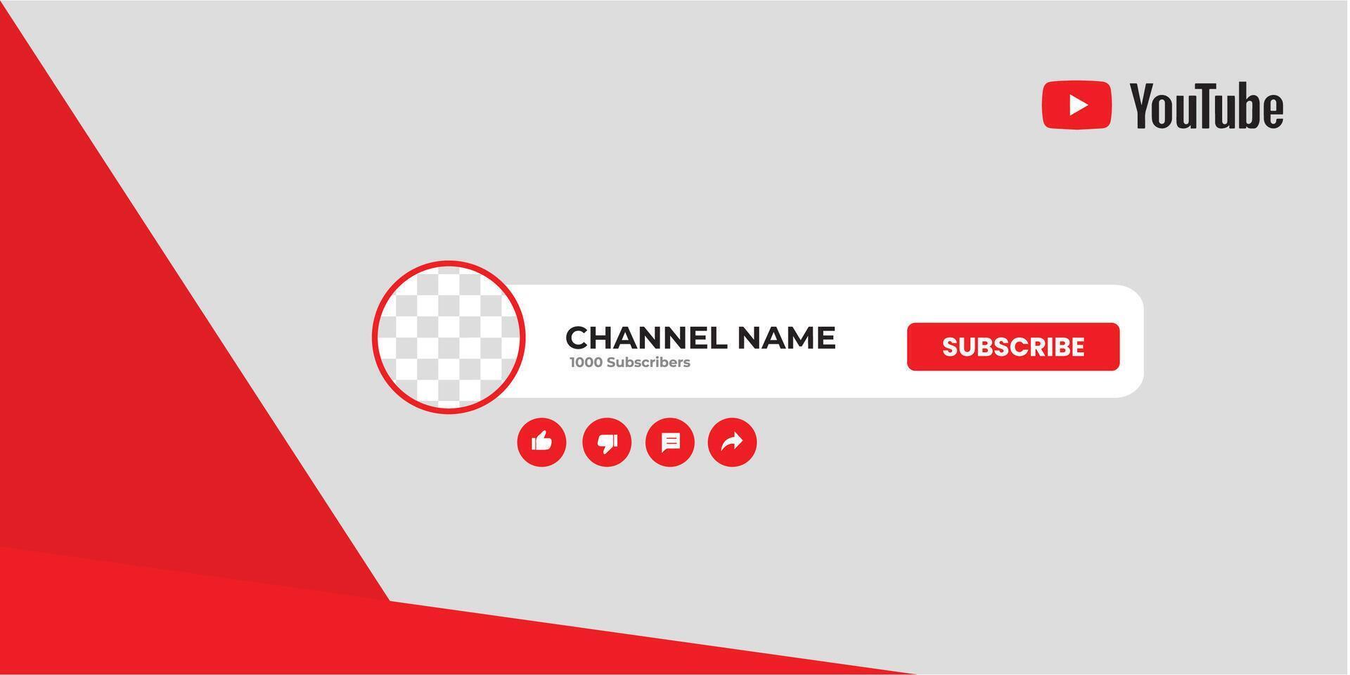 Youtube Kanal Startseite Drahtmodell. Youtube Banner zum Design Ihre Kanal. Youtube Kanal Name niedriger dritte vektor