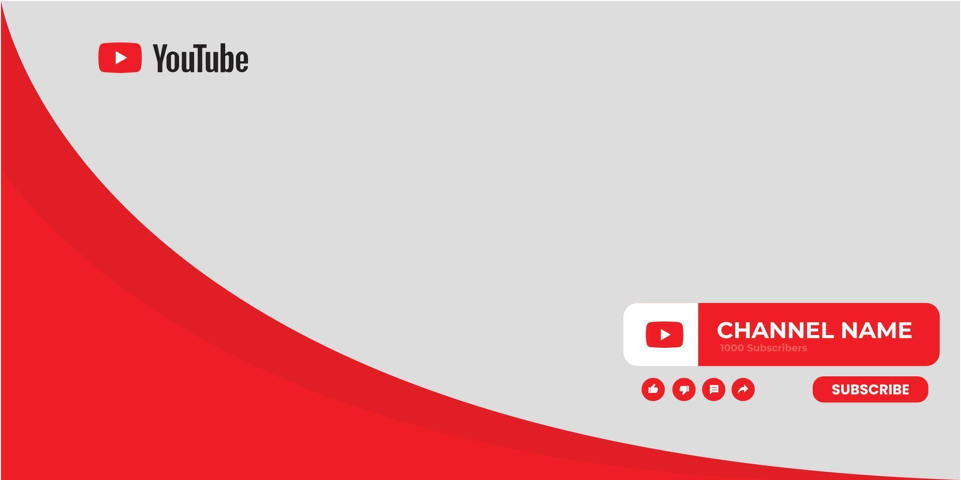 Youtube kanal omslag trådram. Youtube baner för design din kanal. Youtube kanal namn lägre tredje vektor