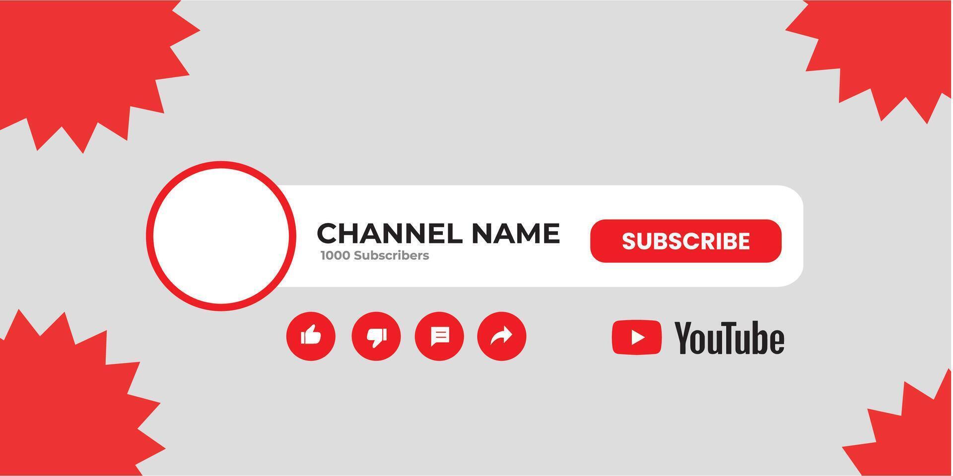 Youtube Kanal Startseite Drahtmodell. Youtube Banner zum Design Ihre Kanal. Youtube Kanal Name niedriger dritte vektor