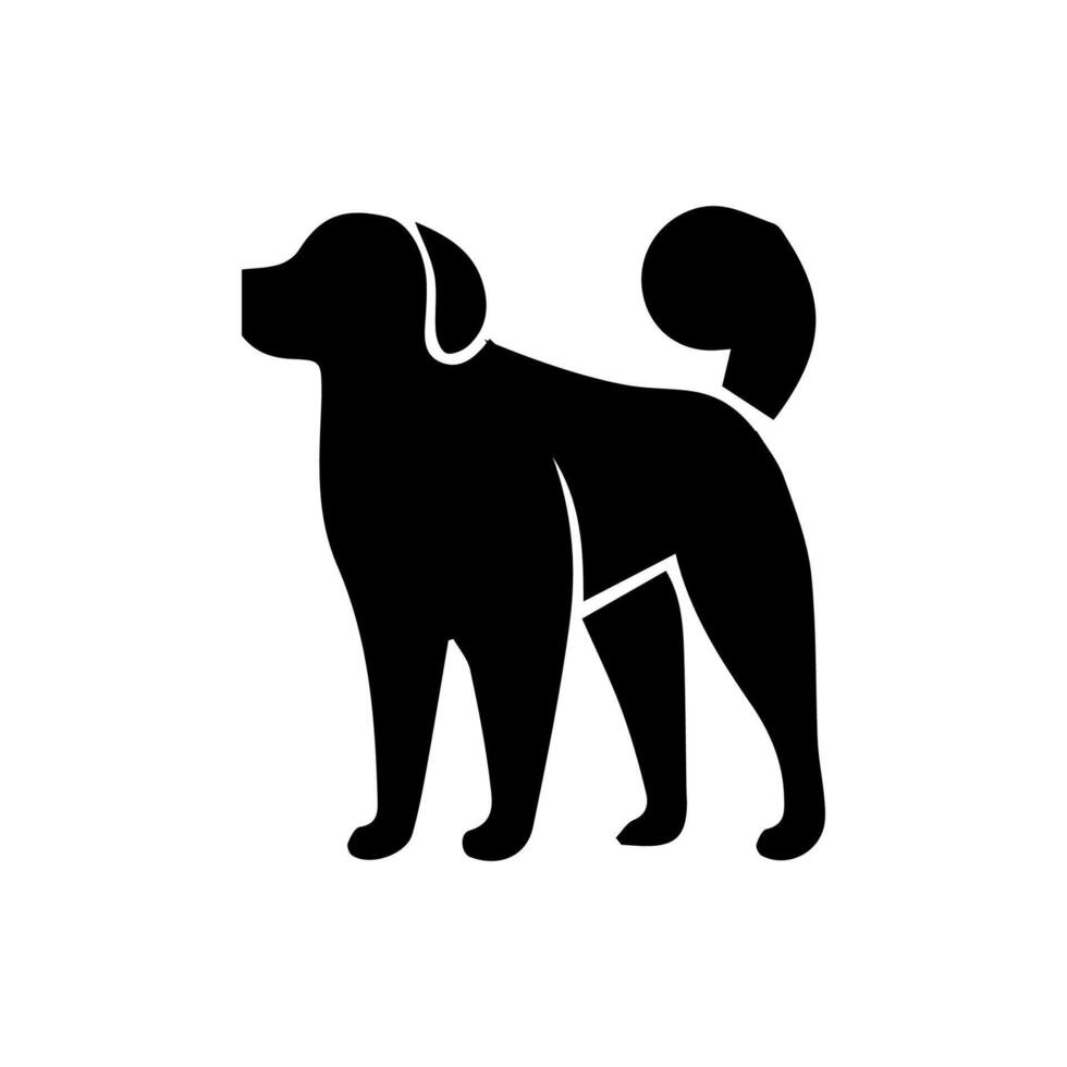 Vektor-Silhouette des Hundes auf weißem Hintergrund. vektor