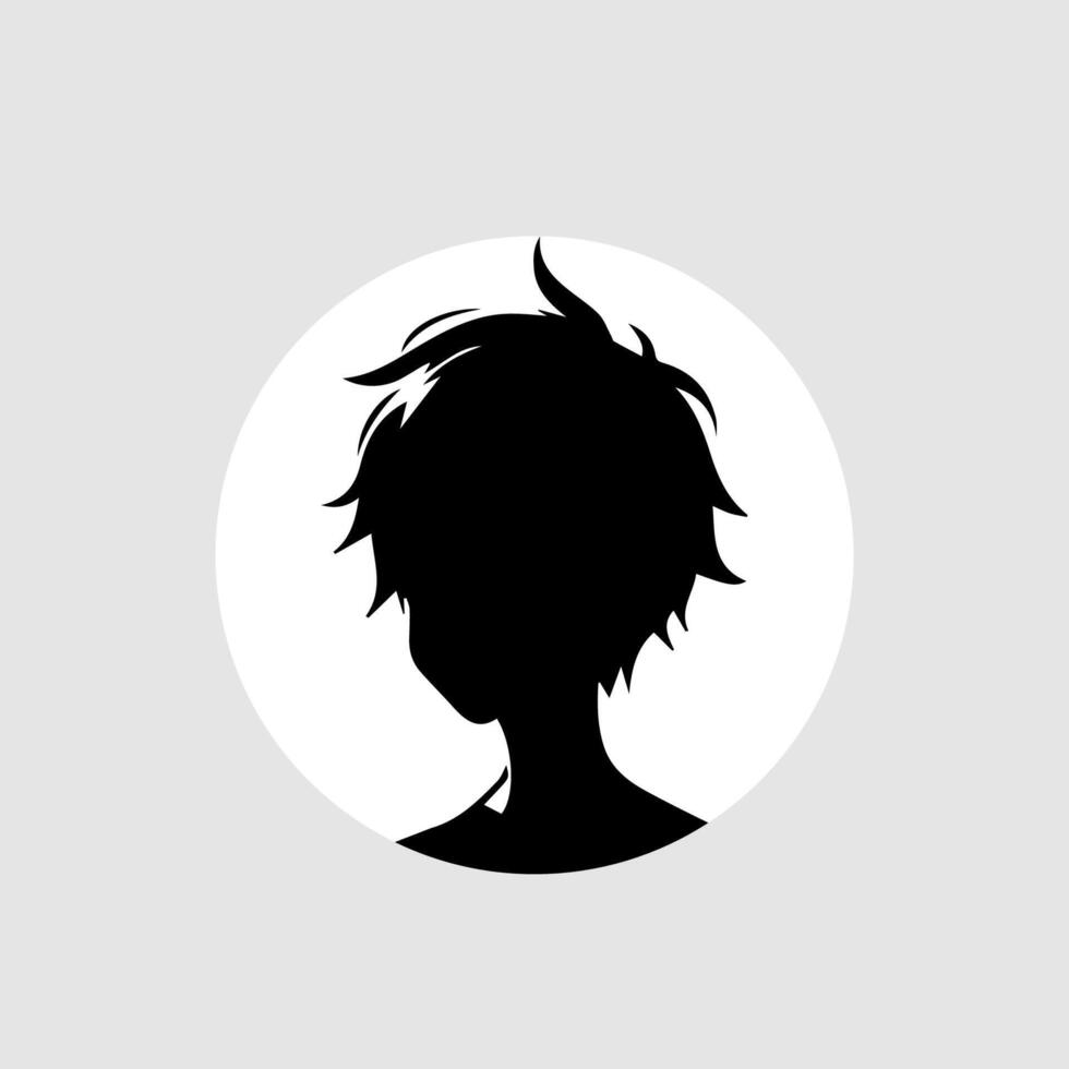 Silhouette Illustration von ein Junge im Anime Stil vektor