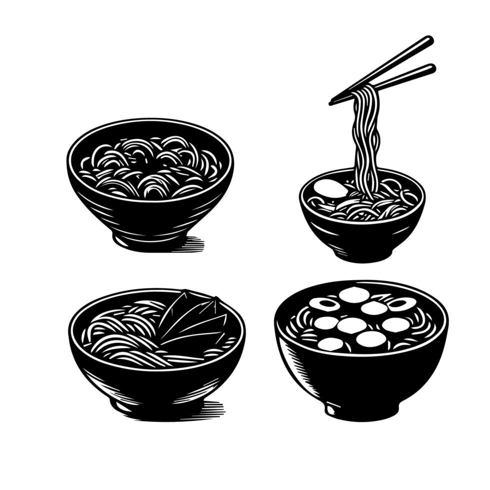 Ramen spaghetti. vektor illustration för maskot logotyp eller stickerasian japansk traditionell mat kök. klämma konst, meny, affisch, skriva ut, baner