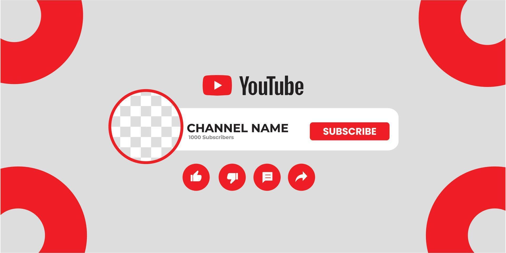 Youtube kanal omslag trådram. Youtube baner för design din kanal. Youtube kanal namn lägre tredje vektor