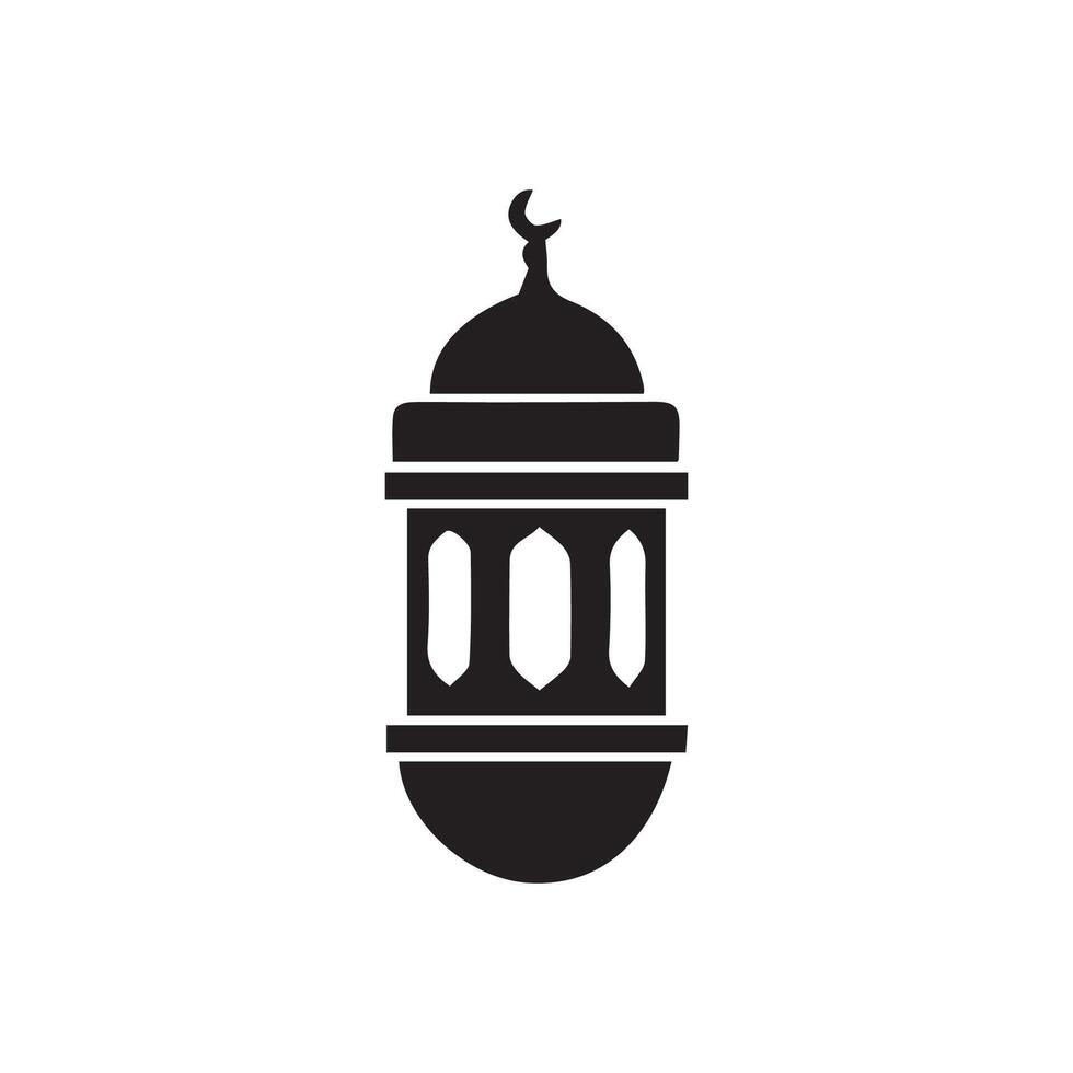 Ramadan Laterne Symbol einfarbig Hintergrund Vektor Illustration