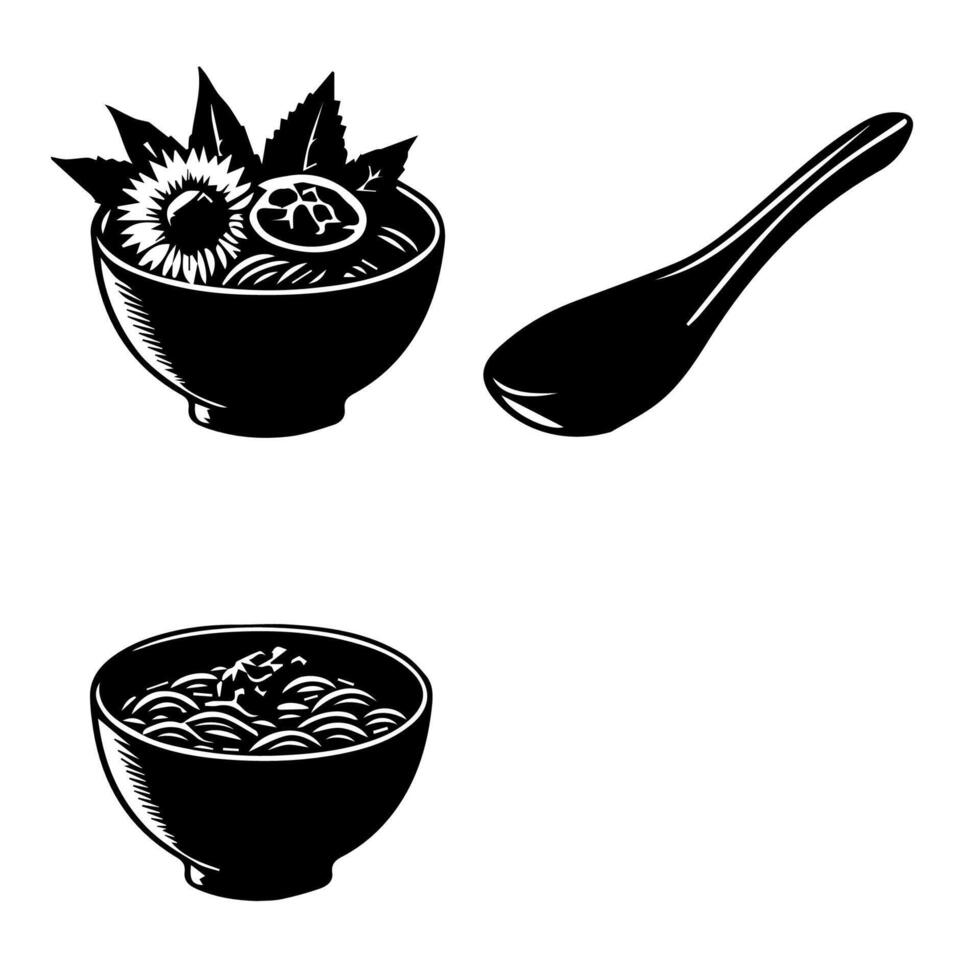 Ramen spaghetti. vektor illustration för maskot logotyp eller stickerasian japansk traditionell mat kök. klämma konst, meny, affisch, skriva ut, baner