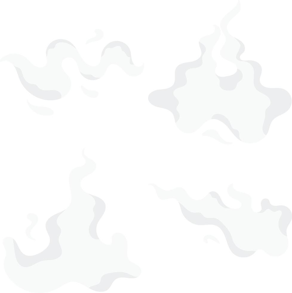 tecknad serie rök moln i abstrakt design stil. isolerat på vit bakgrund, vektor illustration.