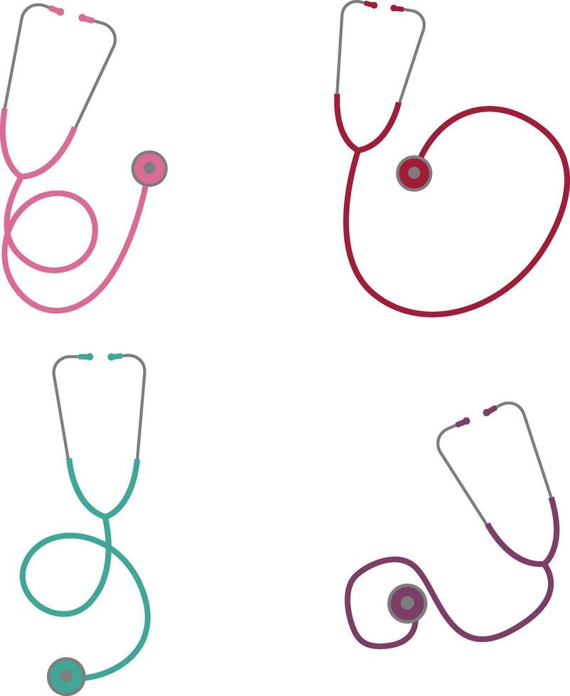 uppsättning av stetoskop medicinsk. enkel design. isolerat på vit bakgrund. vektor ikoner