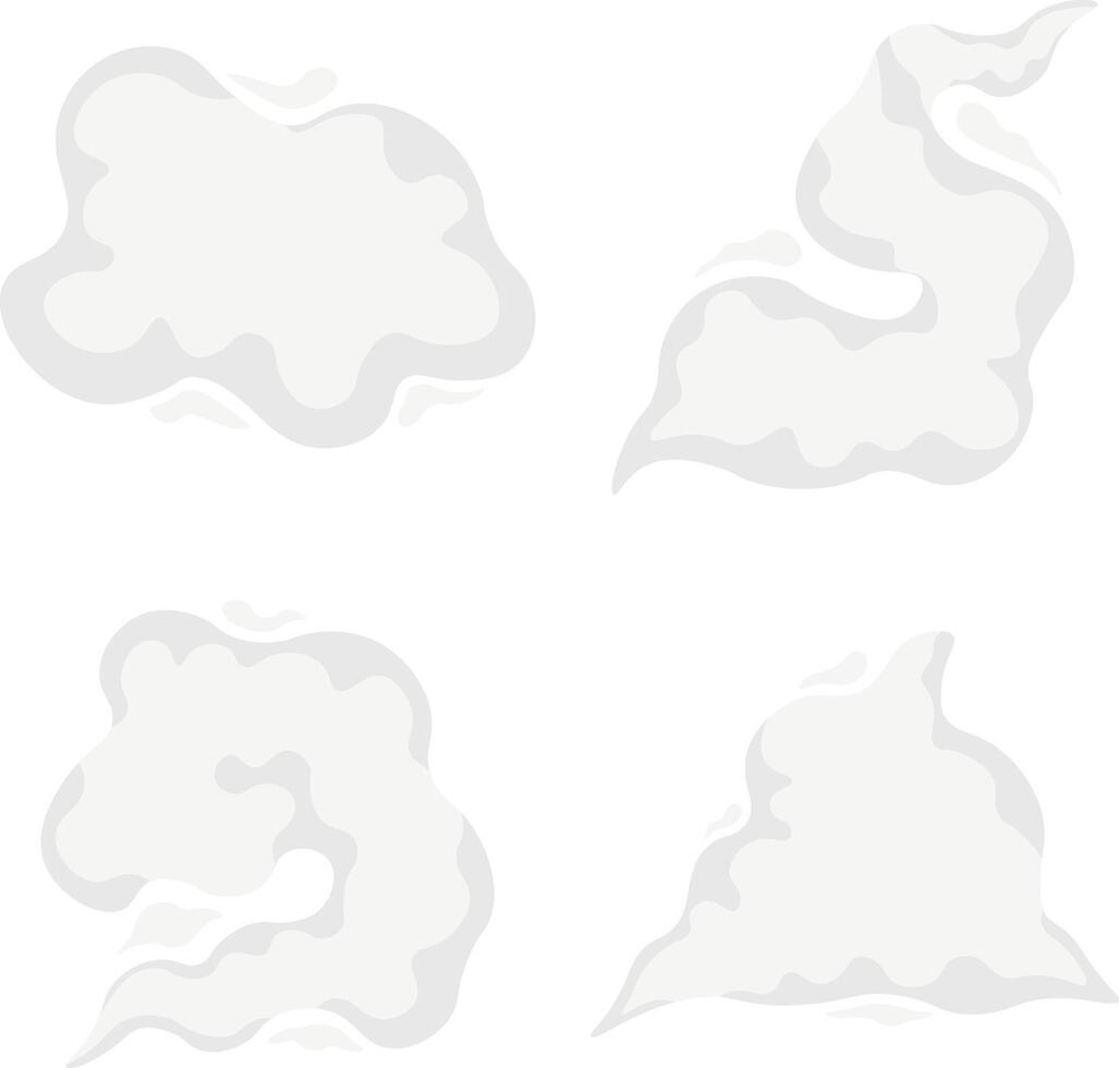 Karikatur Rauch Wolke Symbole. Comic Wolken Element. Vektor Illustration