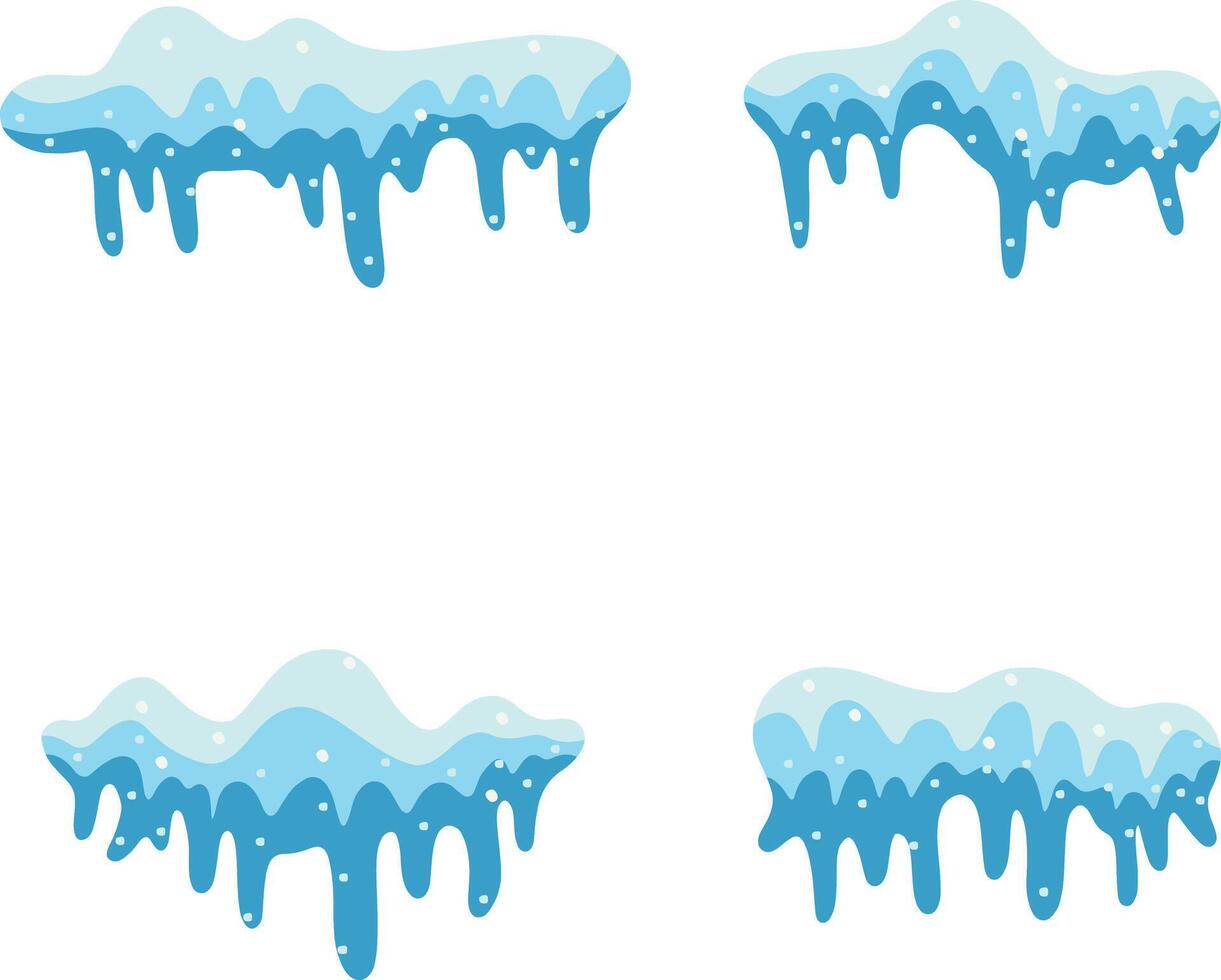 Schneekappe Rand im abstrakt Dekoration. isoliert auf Weiß Hintergrund. Vektor Illustration