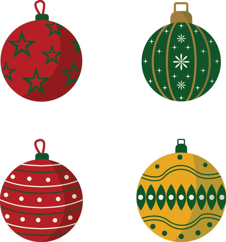 jul boll dekoration för vinter- träd prydnad. isolerat på vit bakgrund vektor