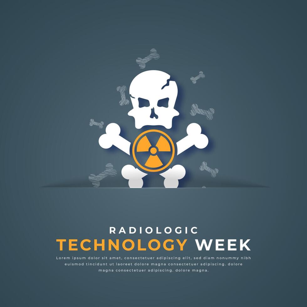 radiologische Technologie Woche Papier Schnitt Stil Vektor Design Illustration zum Hintergrund, Poster, Banner, Werbung, Gruß Karte