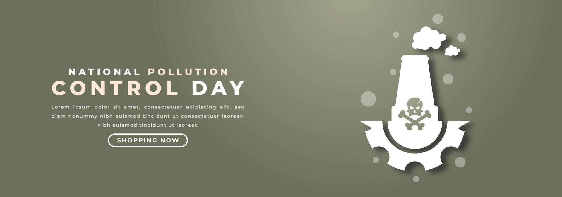 National Verschmutzung Steuerung Tag Papier Schnitt Stil Vektor Design Illustration zum Hintergrund, Poster, Banner, Werbung, Gruß Karte