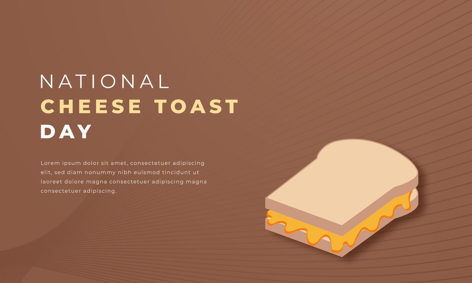 National Käse Toast Tag Papier Schnitt Stil Vektor Design Illustration zum Hintergrund, Poster, Banner, Werbung, Gruß Karte