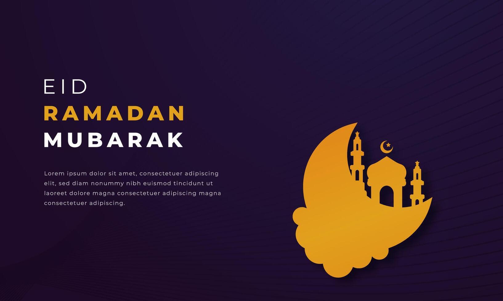 Ramadan Mubarak Papier Schnitt Stil Vektor Design Illustration zum Hintergrund, Poster, Banner, Werbung, Gruß Karte