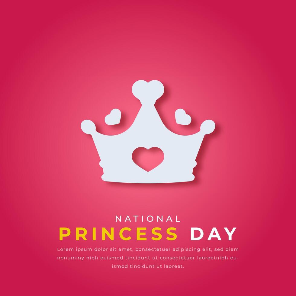 National Prinzessin Tag Papier Schnitt Stil Vektor Design Illustration zum Hintergrund, Poster, Banner, Werbung, Gruß Karte