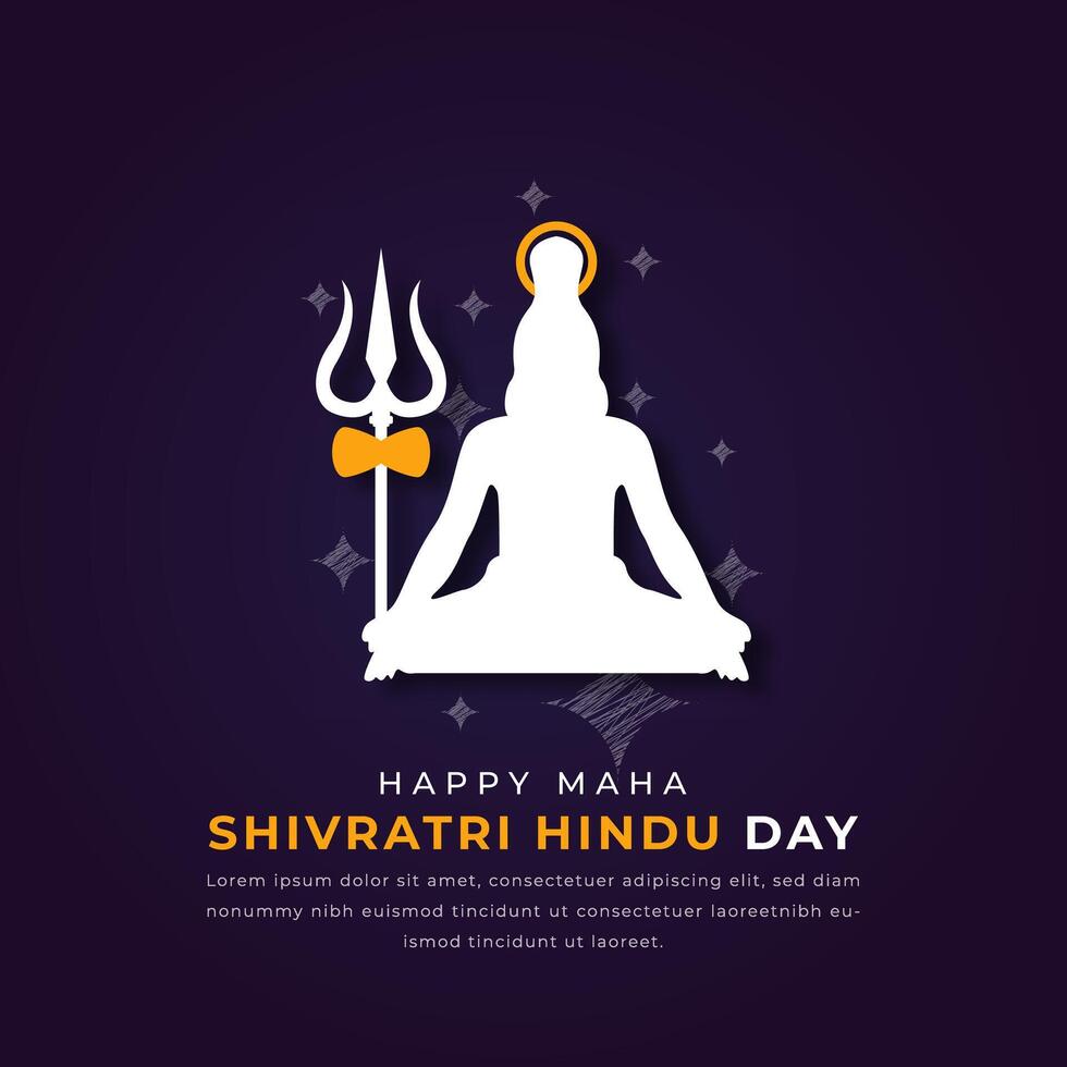 Lycklig maha shivratri hindu dag papper skära stil vektor design illustration för bakgrund, affisch, baner, reklam, hälsning kort