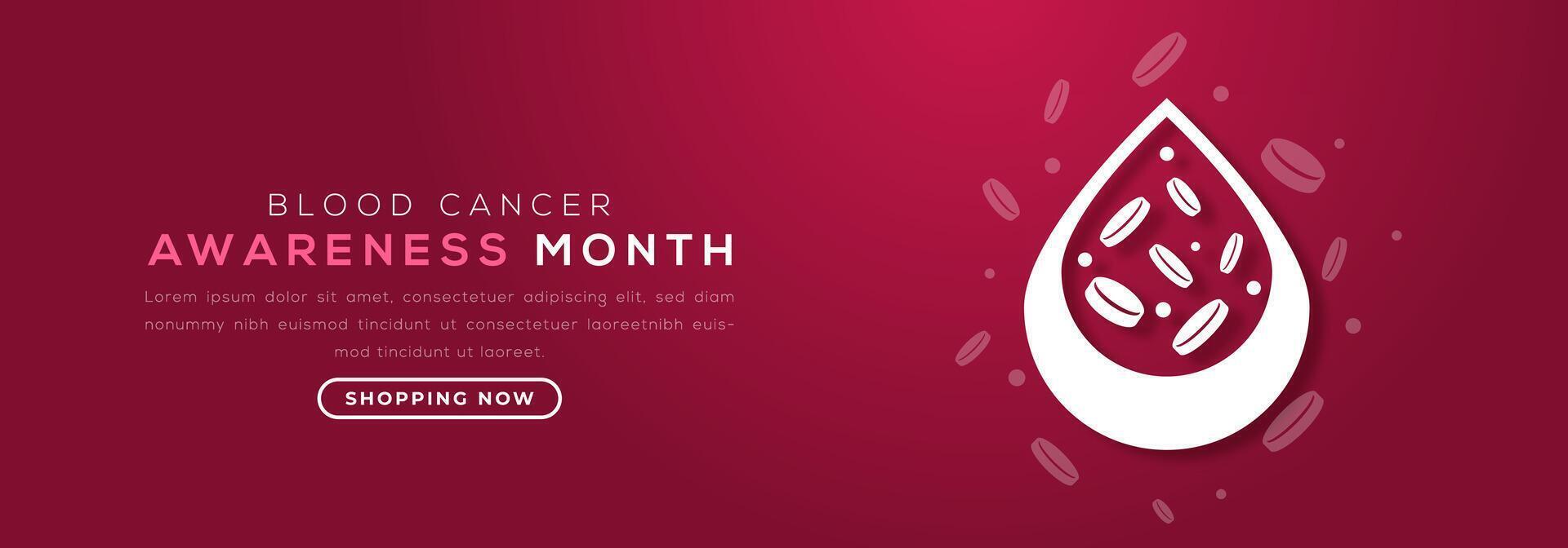 Blut Krebs Bewusstsein Monat Papier Schnitt Stil Vektor Design Illustration zum Hintergrund, Poster, Banner, Werbung, Gruß Karte