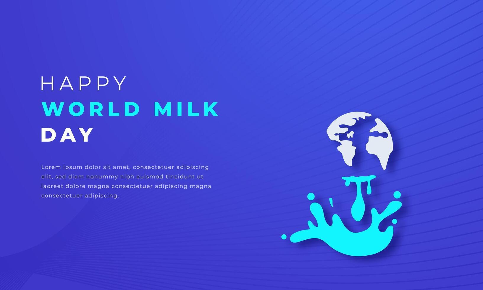 Welt Milch Tag Papier Schnitt Stil Vektor Design Illustration zum Hintergrund, Poster, Banner, Werbung, Gruß Karte