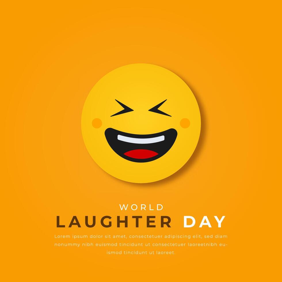 Welt Lachen Tag Papier Schnitt Stil Vektor Design Illustration zum Hintergrund, Poster, Banner, Werbung, Gruß Karte