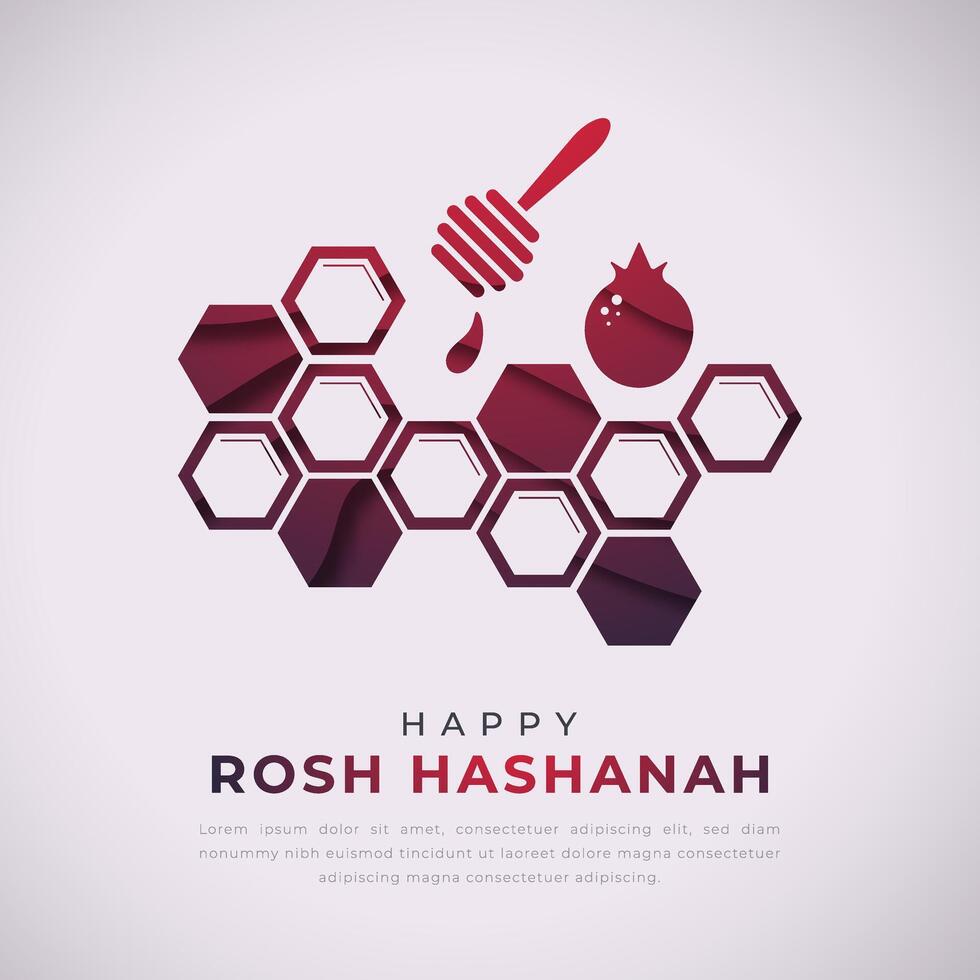 glücklich rosh hashanah Tag Papier Schnitt Stil Vektor Design Illustration zum Hintergrund, Poster, Banner, Werbung, Gruß Karte