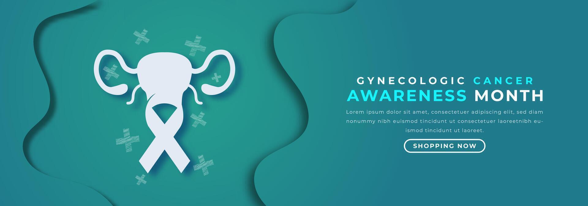 gynecologic cancer medvetenhet månad papper skära stil vektor design illustration för bakgrund, affisch, baner, reklam, hälsning kort