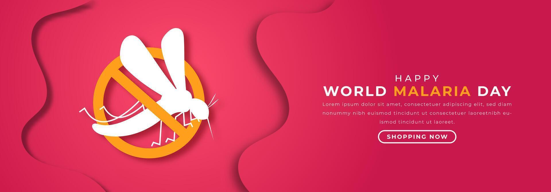 Welt Malaria Tag Papier Schnitt Stil Vektor Design Illustration zum Hintergrund, Poster, Banner, Werbung, Gruß Karte