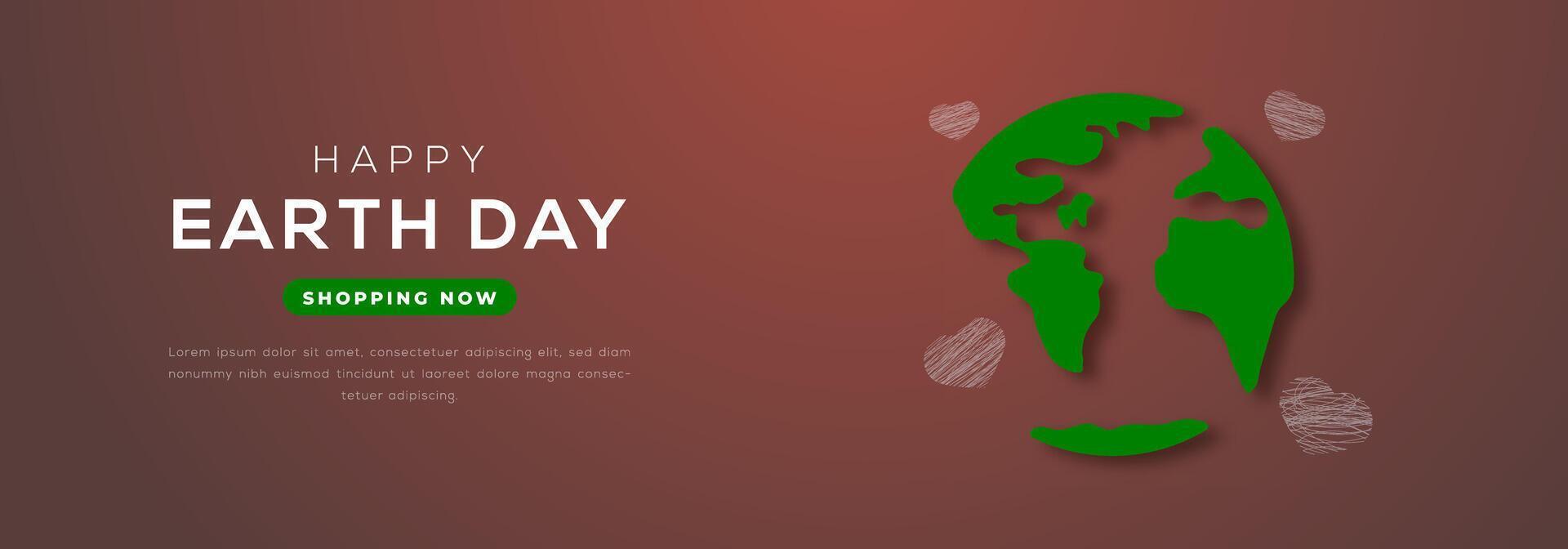 glücklich Erde Tag Papier Schnitt Stil Vektor Design Illustration zum Hintergrund, Poster, Banner, Werbung, Gruß Karte