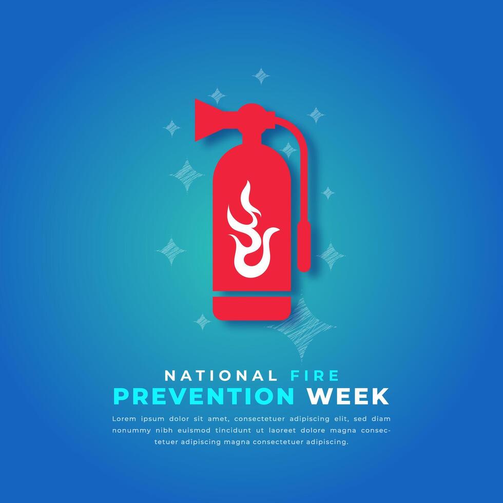 National Feuer Verhütung Woche Papier Schnitt Stil Vektor Design Illustration zum Hintergrund, Poster, Banner, Werbung, Gruß Karte