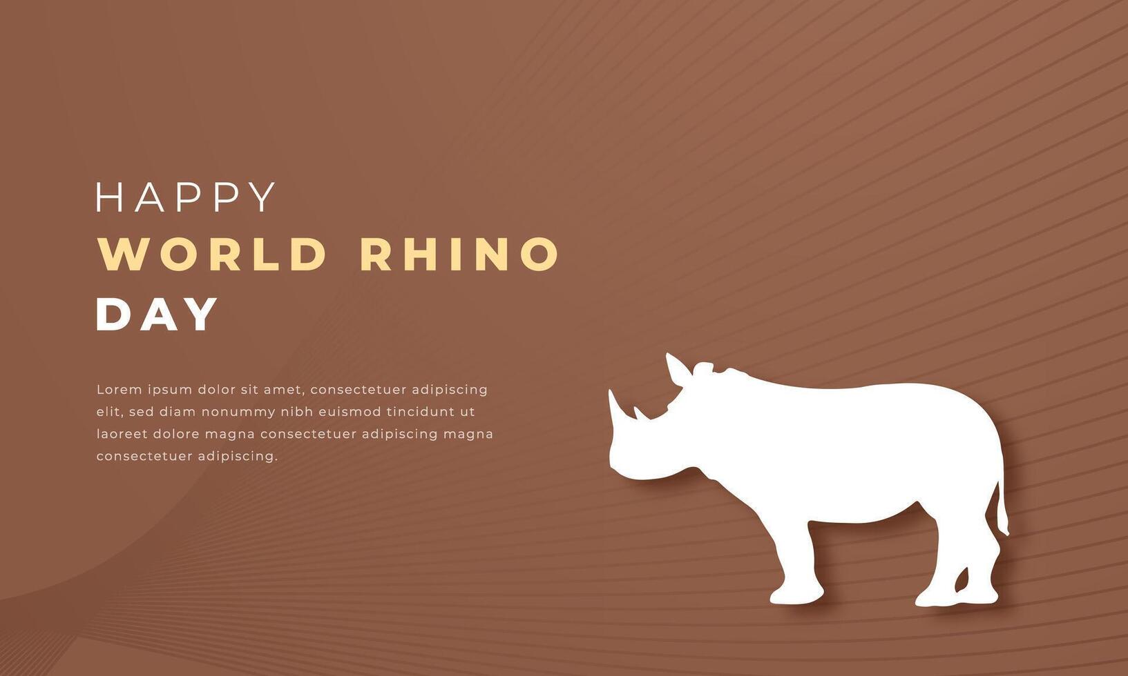 Welt Nashorn Tag Papier Schnitt Stil Vektor Design Illustration zum Hintergrund, Poster, Banner, Werbung, Gruß Karte