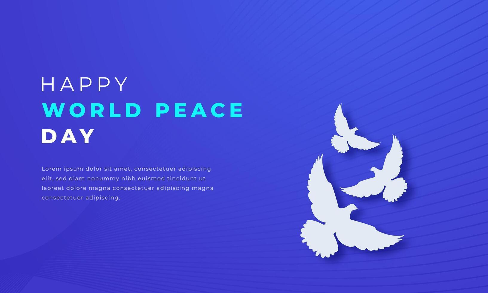 Welt Frieden Tag Papier Schnitt Stil Vektor Design Illustration zum Hintergrund, Poster, Banner, Werbung, Gruß Karte