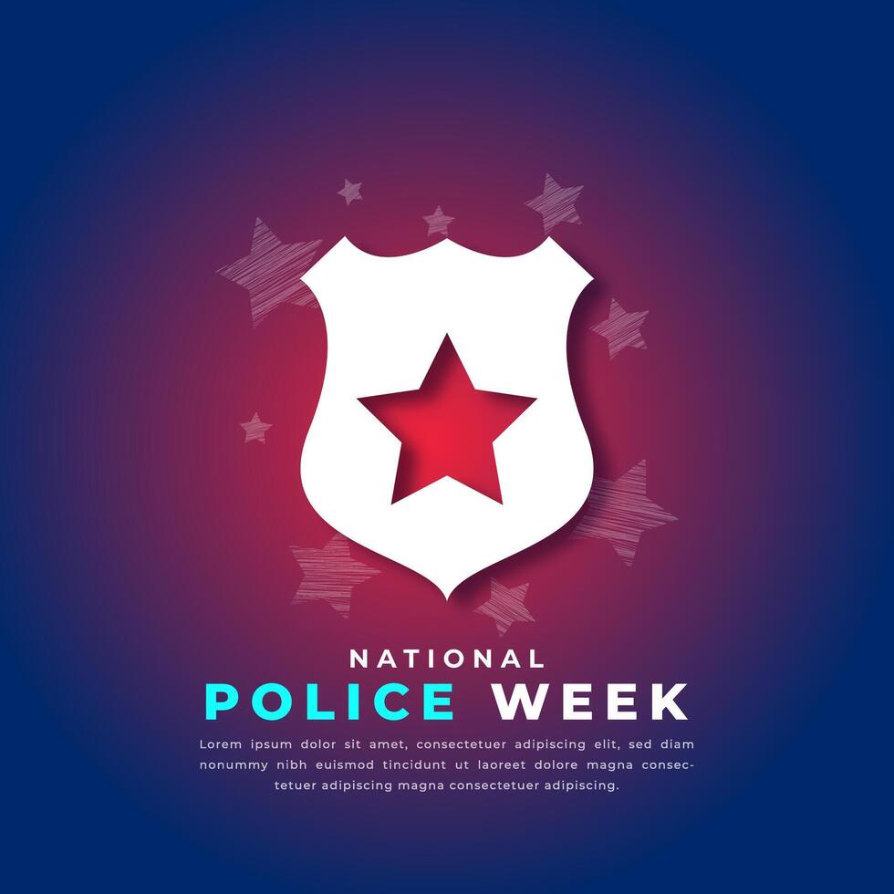 National Polizei Woche Papier Schnitt Stil Vektor Design Illustration zum Hintergrund, Poster, Banner, Werbung, Gruß Karte