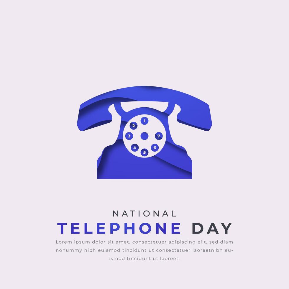 National Telefon Tag Papier Schnitt Stil Vektor Design Illustration zum Hintergrund, Poster, Banner, Werbung, Gruß Karte