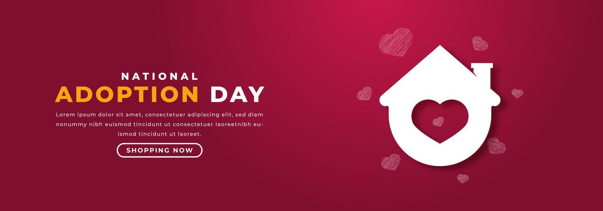 nationell adoption dag papper skära stil vektor design illustration för bakgrund, affisch, baner, reklam, hälsning kort