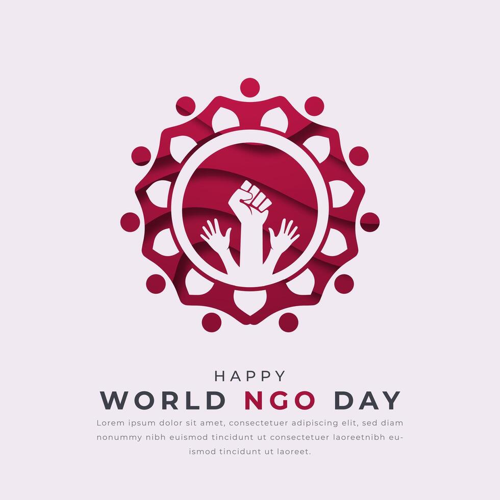 värld ngo dag papper skära stil vektor design illustration för bakgrund, affisch, baner, reklam, hälsning kort