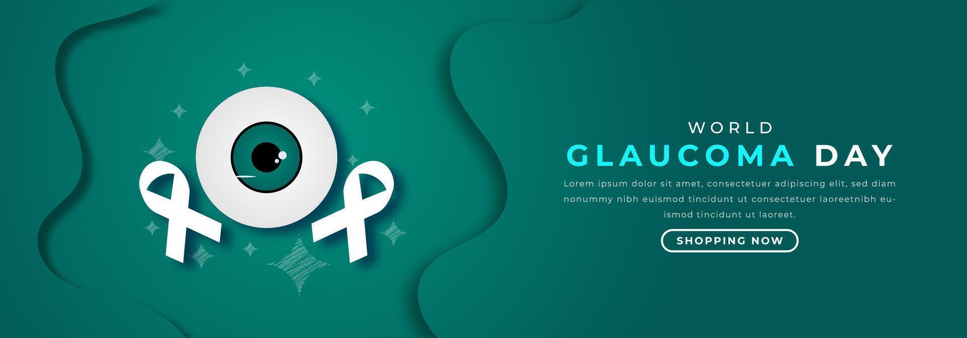 värld glaukom dag papper skära stil vektor design illustration för bakgrund, affisch, baner, reklam, hälsning kort