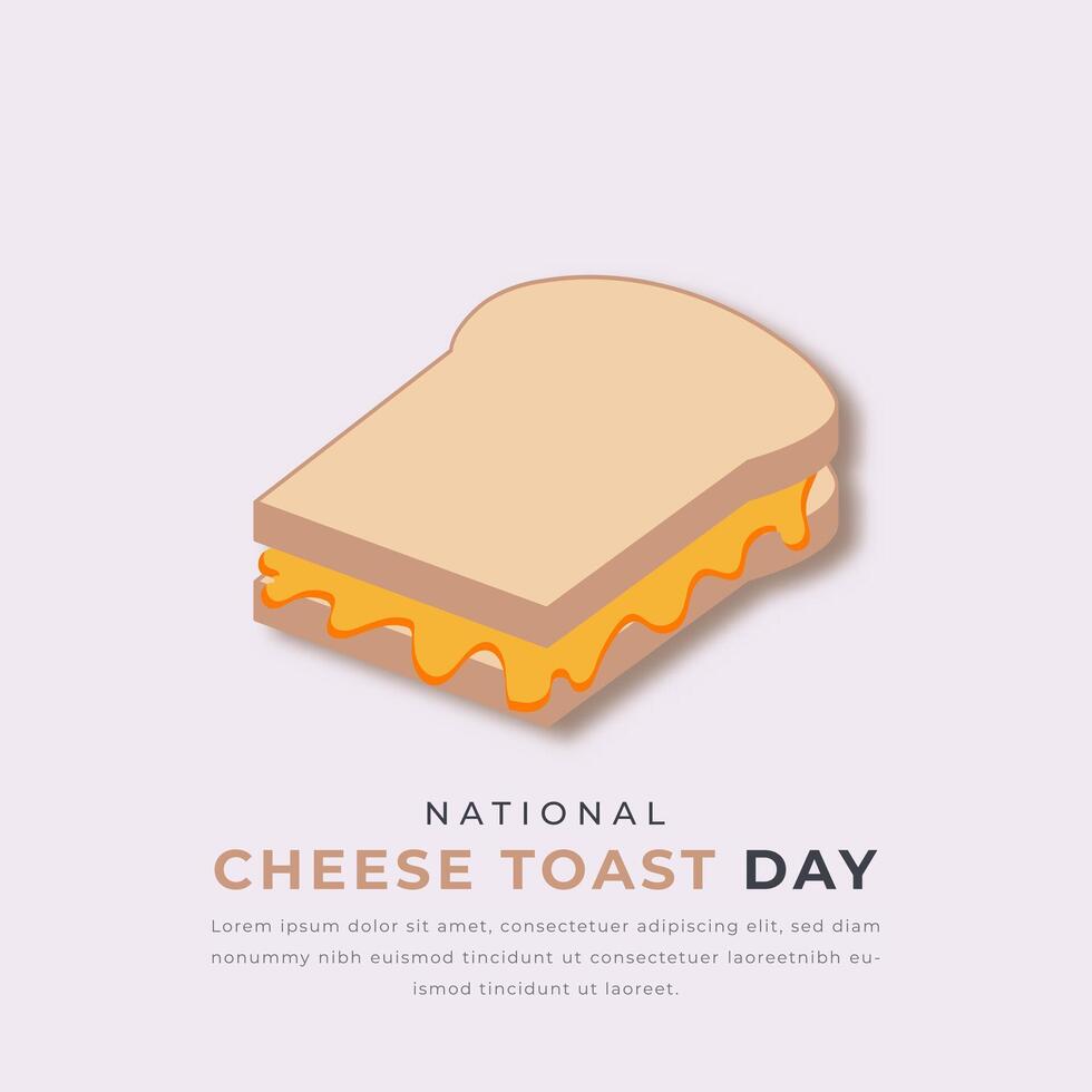 National Käse Toast Tag Papier Schnitt Stil Vektor Design Illustration zum Hintergrund, Poster, Banner, Werbung, Gruß Karte